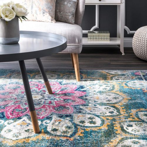  NuLOOM nuLOOM RZBD59C Vintage Floral Kiyoko Rug, 5 x 7 5, Blue