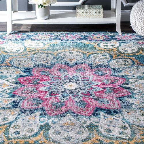  NuLOOM nuLOOM RZBD59C Vintage Floral Kiyoko Rug, 5 x 7 5, Blue