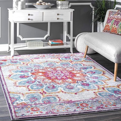  NuLOOM nuLOOM RZBD59C Vintage Floral Kiyoko Rug, 5 x 7 5, Blue