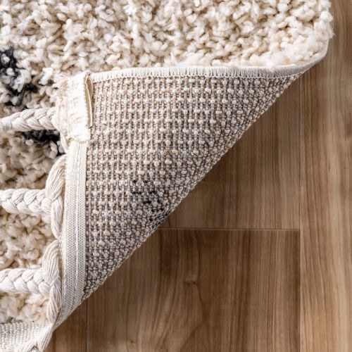  NuLOOM nuLOOM GCDI08A Naima Moroccan Lattice Tassel Area Rug, 5 3 x 7 7, Off White