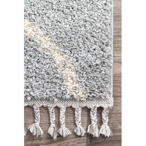  NuLOOM nuLOOM GCDI08A Naima Moroccan Lattice Tassel Area Rug, 5 3 x 7 7, Off White