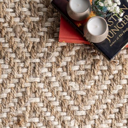  NuLOOM nuLOOM Alanna Diamond Jute Rug, 2 6 x 8, Natural