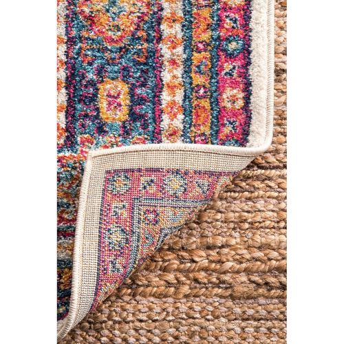  NuLOOM nuLOOM RZBD91A Tribal Emblems Cheyenne Runner Rug, 2 8 x 8, Ivory