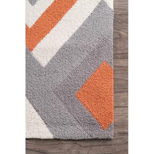  NuLOOM nuLOOM Contemporary Handmade Area Rug, 5-Feet by 8-Feet, Orange