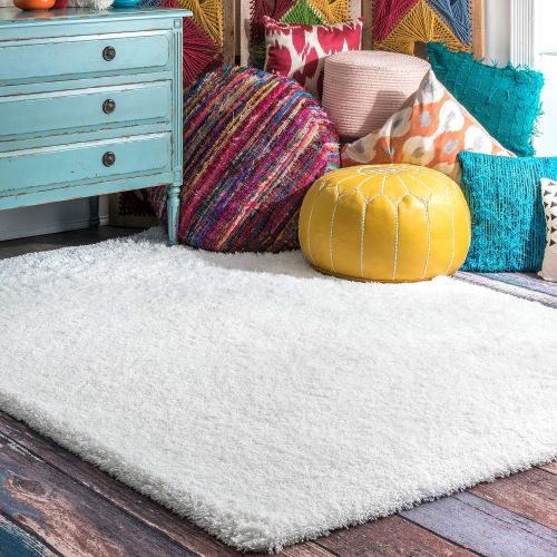  NuLOOM nuLOOM OZAS01A Soft Cloudy Shag Rug, 7 10 x 10, Snow White