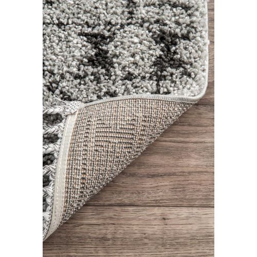  NuLOOM nuLOOM GCDI02A Vasiliki Moroccan Tribal Shag Rug, 9 2 x 12, Off-White