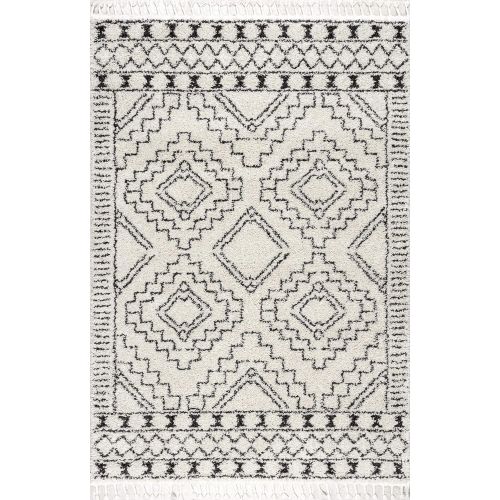  NuLOOM nuLOOM GCDI02A Vasiliki Moroccan Tribal Shag Rug, 9 2 x 12, Off-White