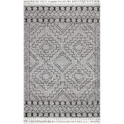  NuLOOM nuLOOM GCDI02A Vasiliki Moroccan Tribal Shag Rug, 9 2 x 12, Off-White