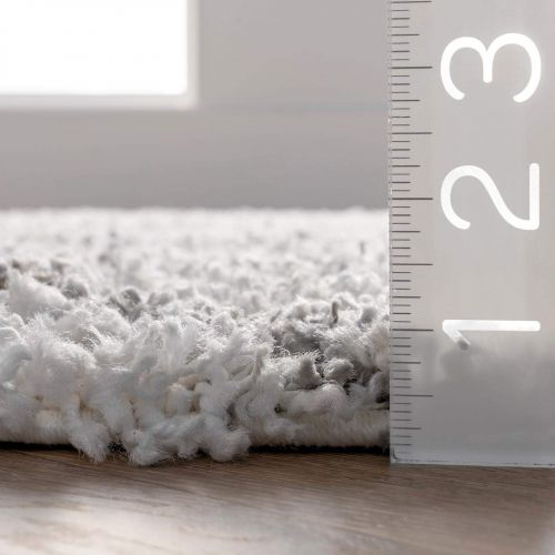  NuLOOM nuLOOM OZSG17A Alvera Easy Shag Rug, 5 3 x 7 6, White