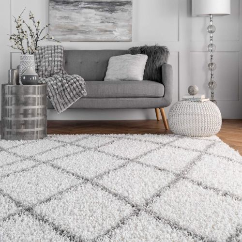  NuLOOM nuLOOM OZSG17A Alvera Easy Shag Rug, 5 3 x 7 6, White