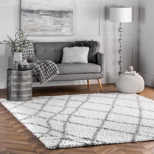  NuLOOM nuLOOM OZSG17A Alvera Easy Shag Rug, 5 3 x 7 6, White