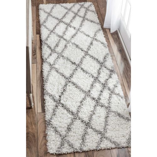  NuLOOM nuLOOM OZSG17A Alvera Easy Shag Rug, 5 3 x 7 6, White