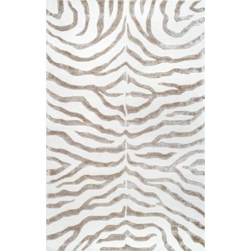  NuLOOM nuLOOM Grey Hand Tufted Plush Zebra Area Rug, 5 x 8