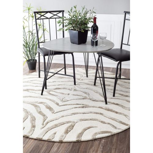  NuLOOM nuLOOM Grey Hand Tufted Plush Zebra Area Rug, 5 x 8