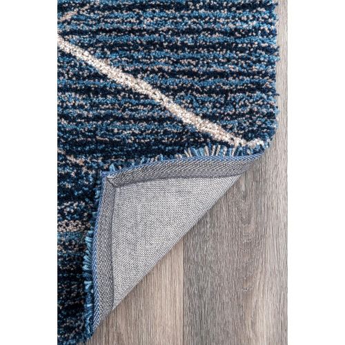  NuLOOM nuLOOM HJKZ07A Hand Tufted Trellis Vito Shag Rug, 6 x 9, Blue