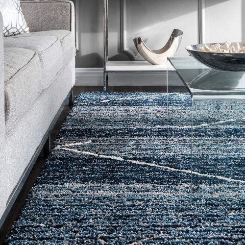  NuLOOM nuLOOM HJKZ07A Hand Tufted Trellis Vito Shag Rug, 6 x 9, Blue