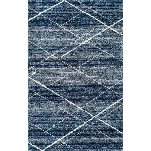  NuLOOM nuLOOM HJKZ07A Hand Tufted Trellis Vito Shag Rug, 6 x 9, Blue