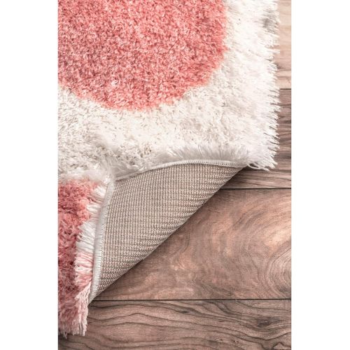  NuLOOM nuLOOM OZAS10A Hannah Polka Dot Shag Area Rug, 7 x 10, Pink