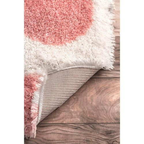  NuLOOM nuLOOM OZAS10A Hannah Polka Dot Shag Area Rug, 7 x 10, Pink