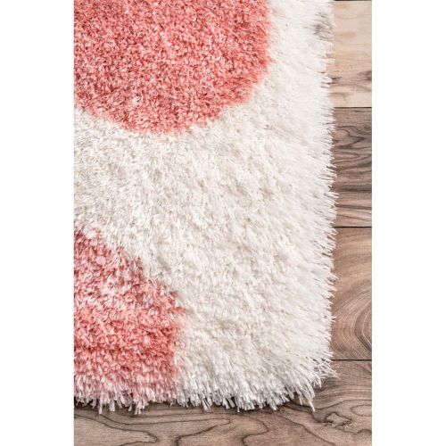  NuLOOM nuLOOM OZAS10A Hannah Polka Dot Shag Area Rug, 7 x 10, Pink