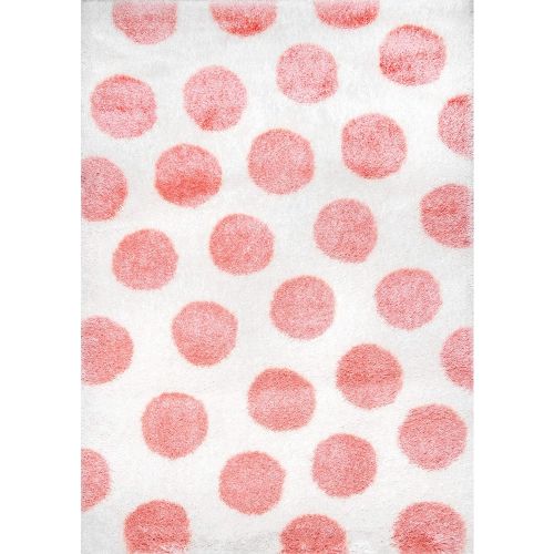  NuLOOM nuLOOM OZAS10A Hannah Polka Dot Shag Area Rug, 7 x 10, Pink