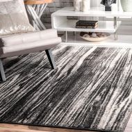 NuLOOM nuLOOM Abstract Grain Area Rug, 5 x 8, Black and White
