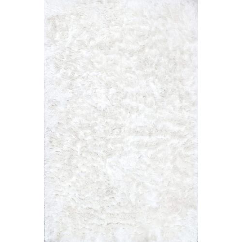  NuLOOM nuLOOM MHSH01B Handwoven Latonia Silkengy Shag Rug, 7 6 x 9 6, Silver