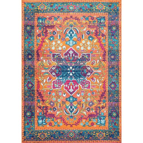  NuLOOM nuLOOM RZBD57A Persian Fancy Velva Area Rug, 4 x 6, Orange