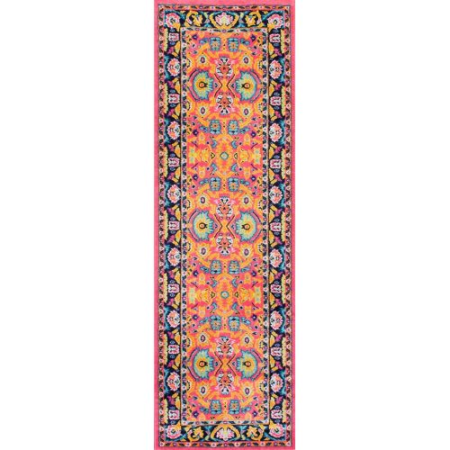  NuLOOM nuLOOM Traditional Vintage Vivid Floral Accents Runner Area Rugs, 2 5 x 8, Pink