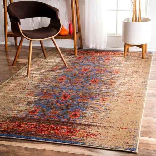  NuLOOM nuLOOM MCGZ14A Blue Distressed Birgit Area Rug, 8 x 10, Blue