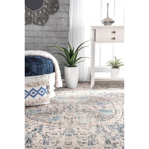  NuLOOM nuLOOM RZSW09A Navy Celina Floral Mandala Area Rug, 4 x 6, Navy