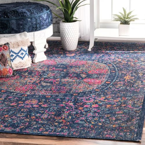  NuLOOM nuLOOM RZSW09A Navy Celina Floral Mandala Area Rug, 4 x 6, Navy