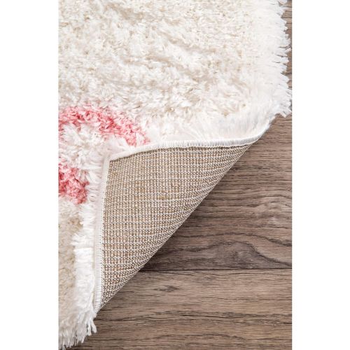  NuLOOM nuLOOM OZAS02C Stasia Diamond Shag Rug, 5 3 x 7 6, Baby Pink