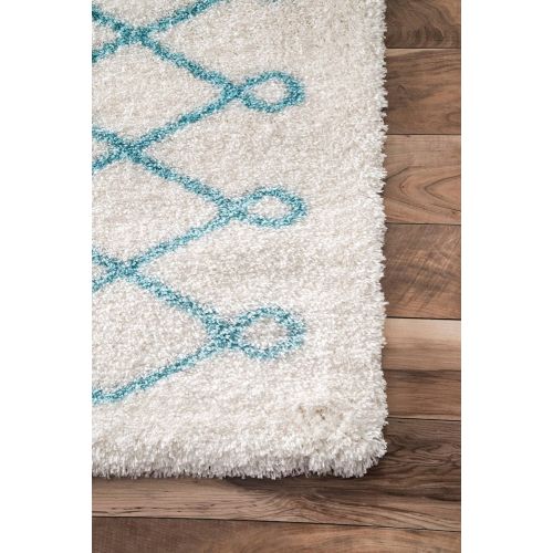  NuLOOM nuLOOM OZAS02C Stasia Diamond Shag Rug, 5 3 x 7 6, Baby Pink