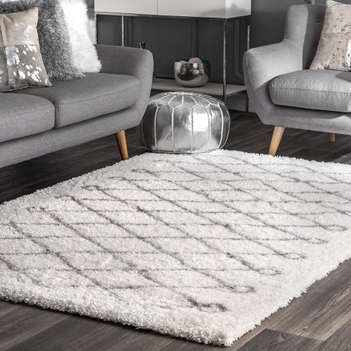  NuLOOM nuLOOM OZAS02C Stasia Diamond Shag Rug, 5 3 x 7 6, Baby Pink