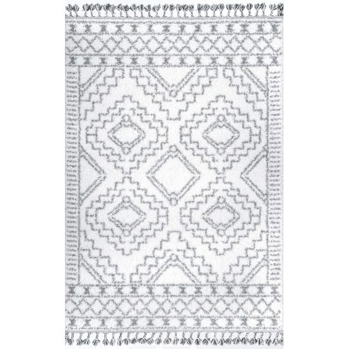  NuLOOM nuLOOM GCDI02A Vasiliki Moroccan Tribal Shag Rug, 6 7 x 9, Off White