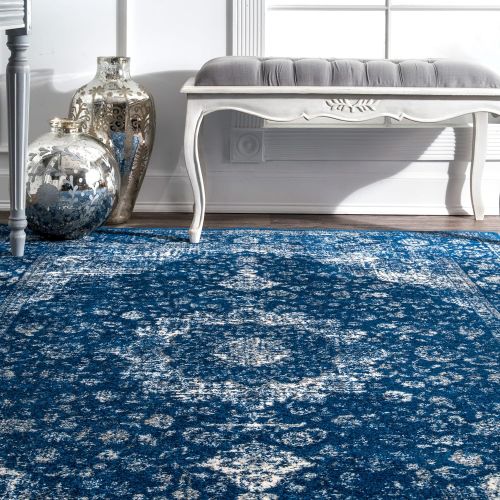  NuLOOM nuLOOM Vintage Persian Verona Runner Rug, 2 8 x 8, Dark Blue