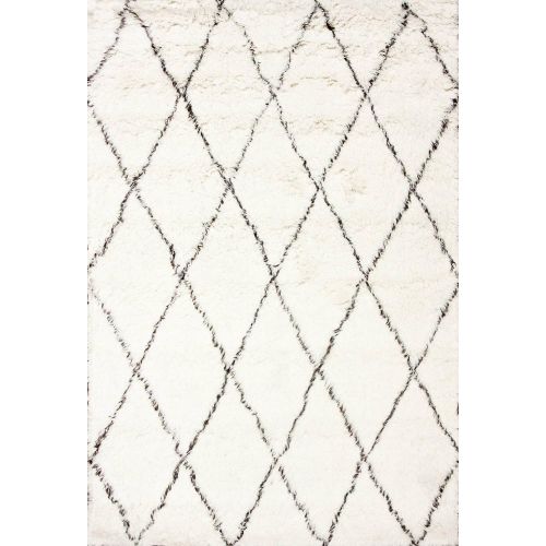  NuLOOM nuLOOM Handmade Moroccan Trellis Wool Shag Rug, 4 Feet by 6 Feet