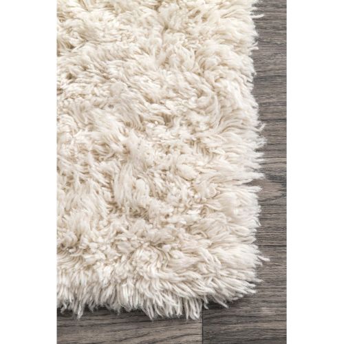  NuLOOM nuLOOM Handmade Moroccan Trellis Wool Shag Rug, 4 Feet by 6 Feet