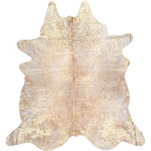  NuLOOM nuLOOM NKCHP08 Brazilian Natural Cowhide Area Rug, 5 x 7, Metallic Beige