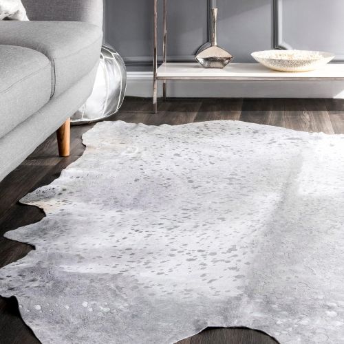  NuLOOM nuLOOM NKCHP08 Brazilian Natural Cowhide Area Rug, 5 x 7, Metallic Beige