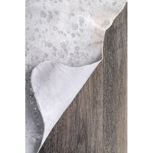  NuLOOM nuLOOM NKCHP08 Brazilian Natural Cowhide Area Rug, 5 x 7, Metallic Beige