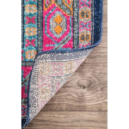  NuLOOM nuLOOM RZSW13A Bordered Medallion Adame Vintage Rug, 5 x 7 5, Navy