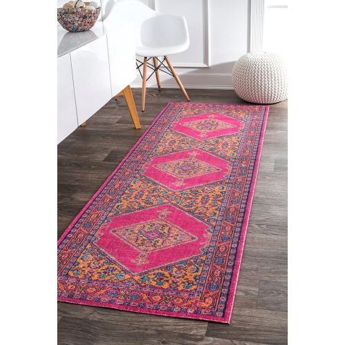  NuLOOM nuLOOM RZSW13A Bordered Medallion Adame Vintage Rug, 5 x 7 5, Navy