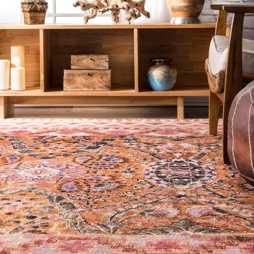  NuLOOM nuLOOM NCNT12A Dara Suzani Jute Rug, 5 x 8, Sunset