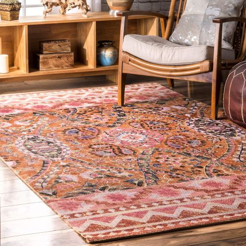  NuLOOM nuLOOM NCNT12A Dara Suzani Jute Rug, 5 x 8, Sunset