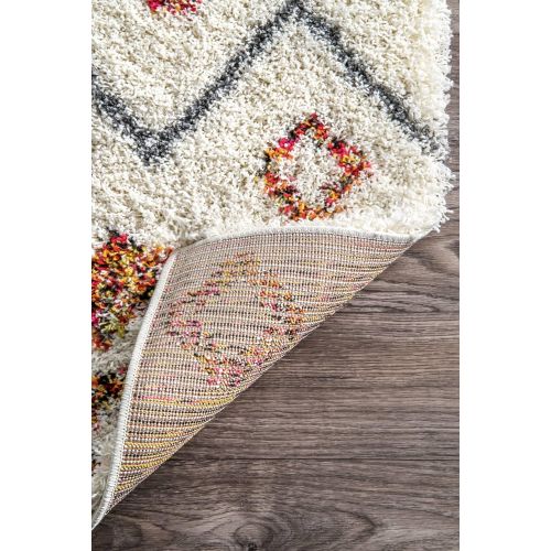  NuLOOM nuLOOM OZXS02A Bohemian Cicelygy Shag Rug, 4 X 6, White