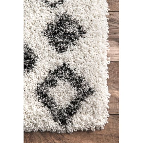  NuLOOM nuLOOM OZXS02A Bohemian Cicelygy Shag Rug, 4 X 6, White