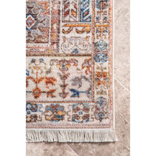  NuLOOM nuLOOM Handwoven Braided Border Denim Rag Area Rugs, 5 x 8, Light Blue