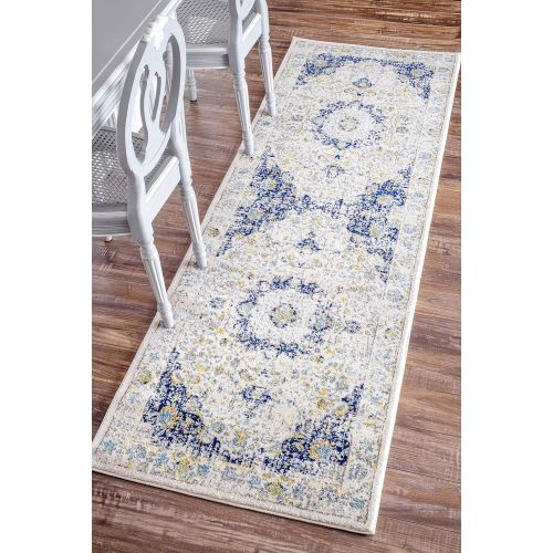  NuLOOM nuLOOM Vintage Persian Verona Runner Rug, 2 8 x 20, Blue